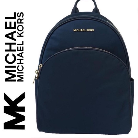 🆕 Navy Nylon Backpack MICHAEL KORS Jet Set Abbey - Picture 5 of 13
